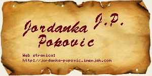 Jordanka Popović vizit kartica